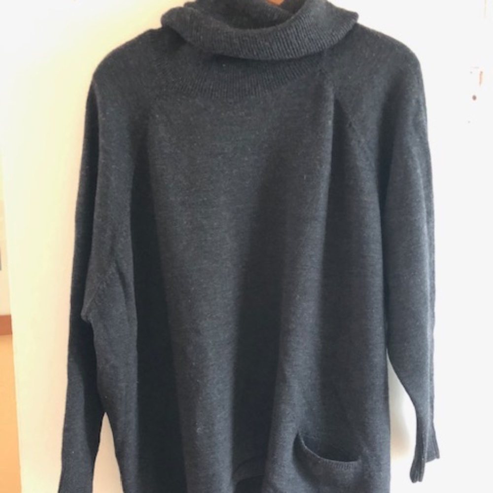 Eileen Fisher gray merino wool oversized sweater - medium